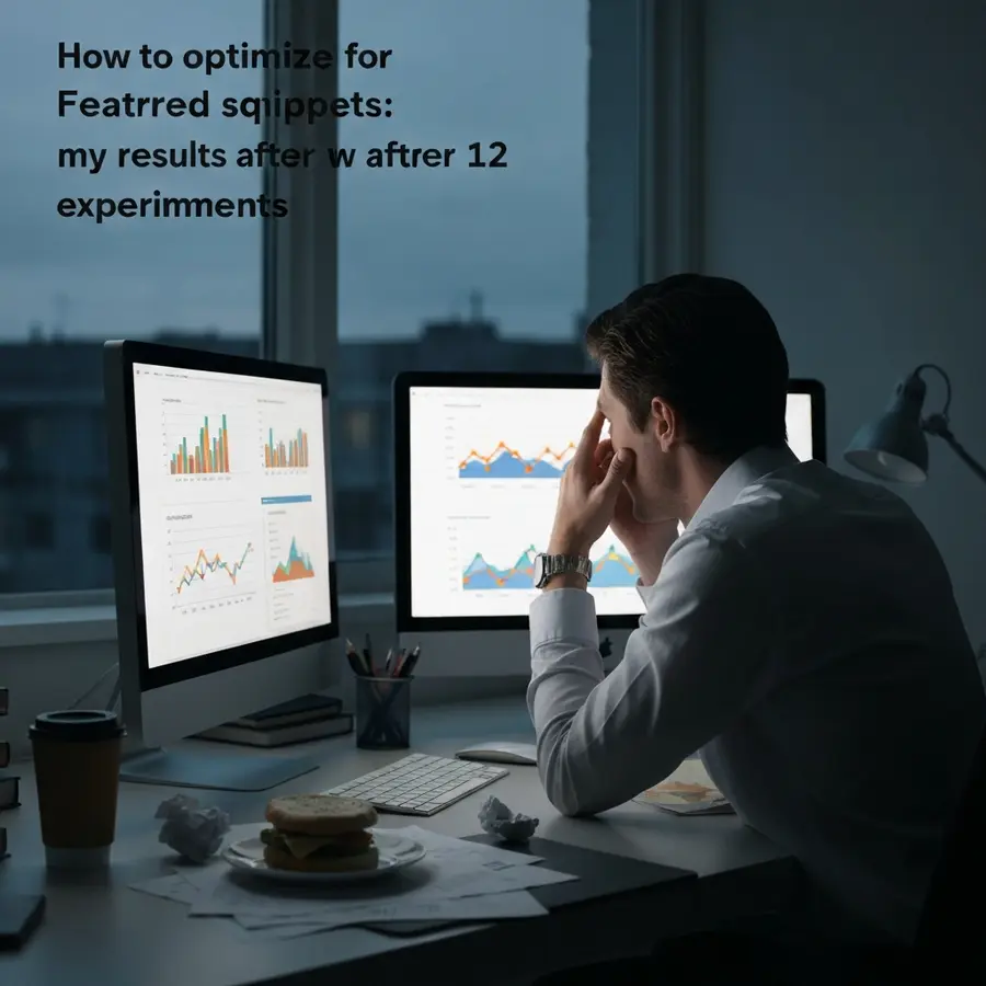 How to optimize for featured snippets: my results after 12 experiments - Photo Frustrated marketer analyzing results after 12 experiments to optimize for featured snippets