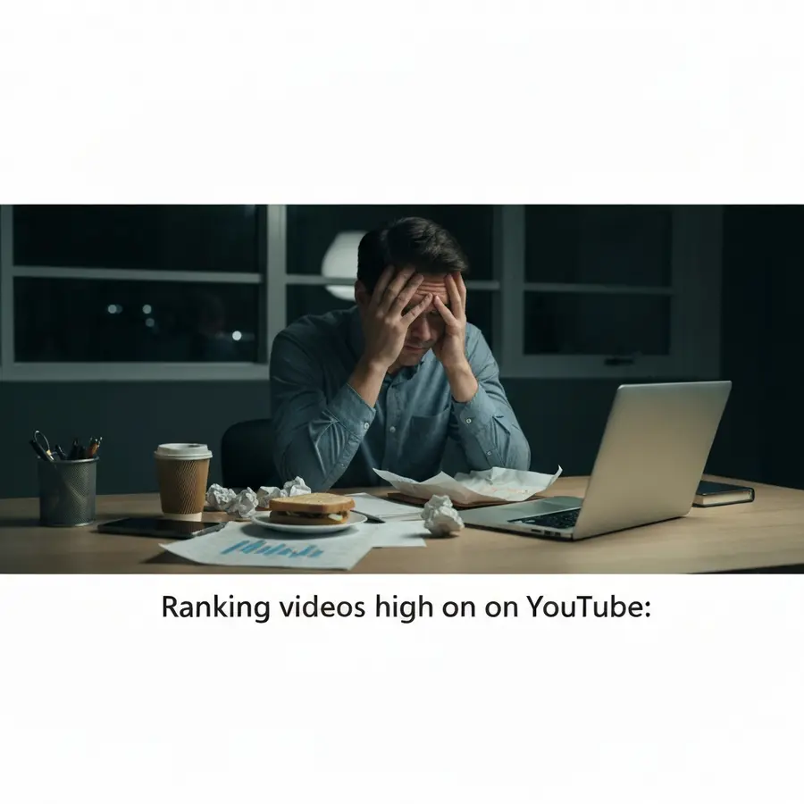 Ranking videos high on YouTube: what actually worked for my small channel - Photo Frustrated person reviewing YouTube analytics to improve ranking videos high on YouTube
