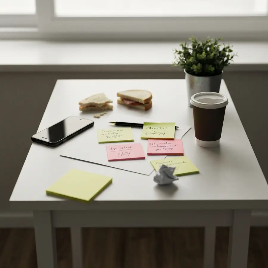 Simple public relations plan template for small projects - Photo Simple public relations plan template for small projects with sticky notes and phone