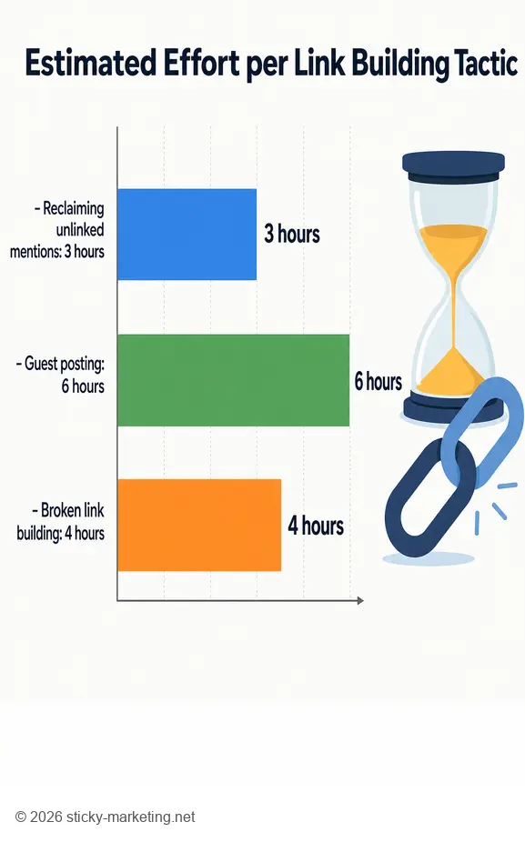 Chart comparing hourly effort of SEO tactics on how to increase domain authority.