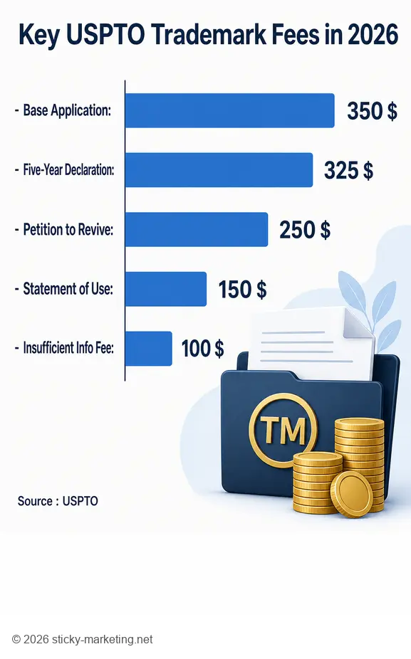 Comparison of official USPTO trademark a phrase for business costs.