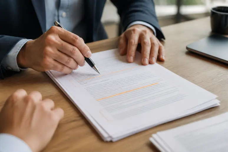 Detailed view of contract terms and scope definitions for digital marketing agencies